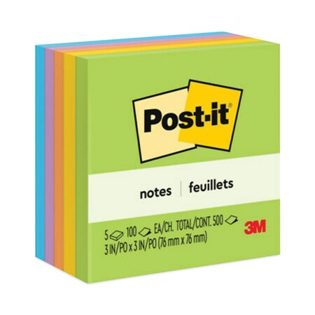 Post-It Note, Pst-It, 3"x3", Ast, PK5 6545UC